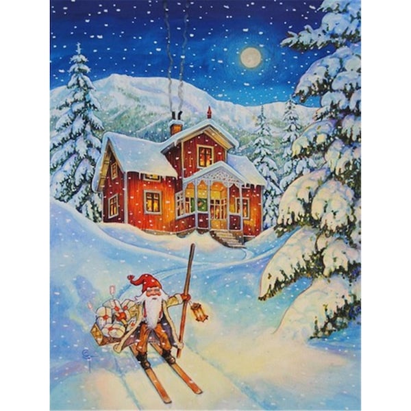 Patioplus Christmas Gnome Headed Out Flag Canvas House Size - PA888734