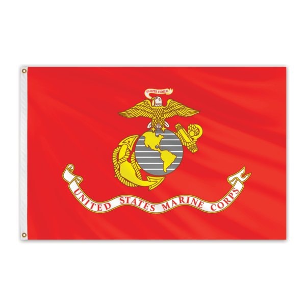Global Flags Unlimited Marine Corps Outdoor Nylon Flag 5'x8' - 203864