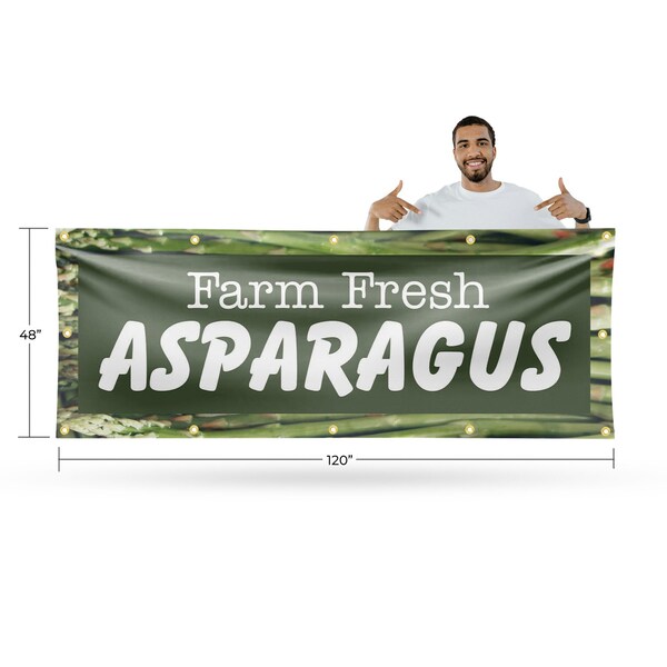 Signmission Farm Fresh Asparagus, 48 Inch x 120 Inch, Vinyl Banner - B-120-30574