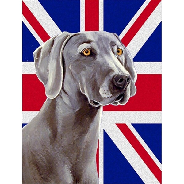 Patioplus Weimaraner With English Union Jack British Flag Flag Garden Size - PA55390