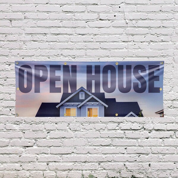 Signmission Open House, 36 Inch x 96 Inch, Vinyl Banner - B-96-30771