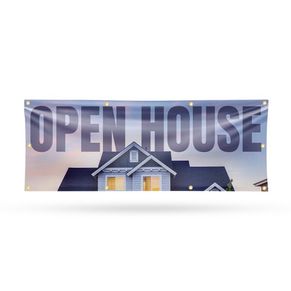 Signmission Open House, 36 Inch x 96 Inch, Vinyl Banner - B-96-30771