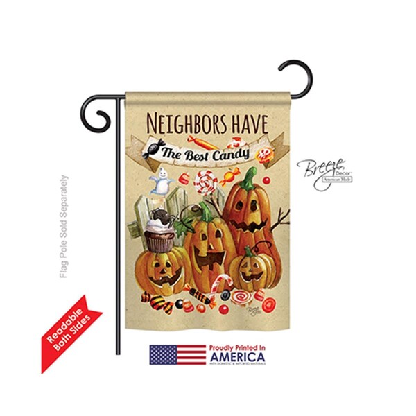 Gardencontrol Halloween Neighbors Candy 2-Sided Impression Garden Flag - 13 x 18.5 in. - GA946090