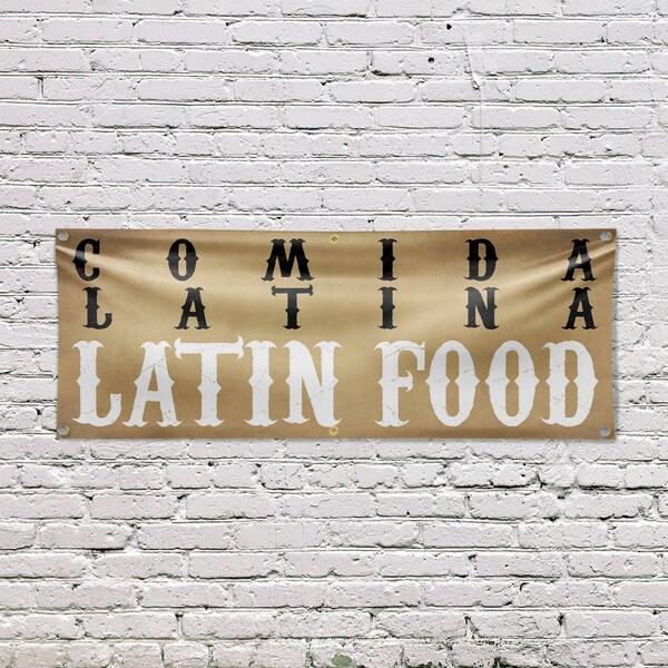 Signmission Comida Latina Latin Food, 24 Inch x 72 Inch, Vinyl Banner - B-72-30521