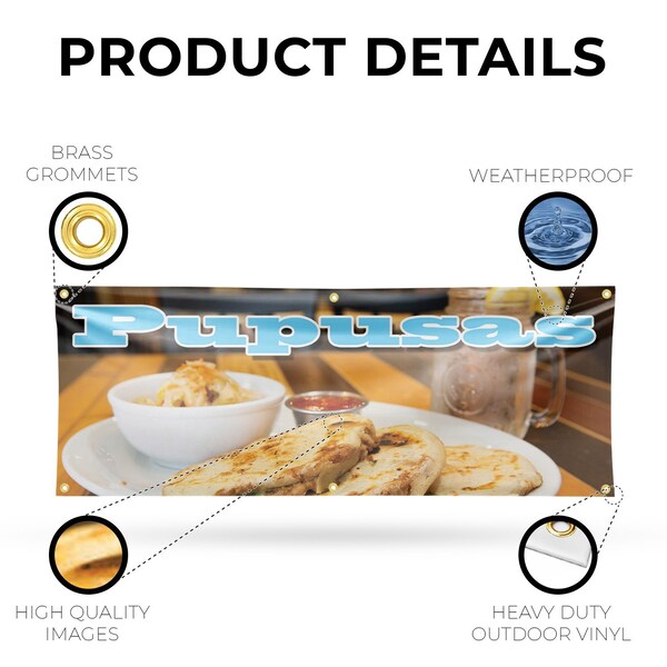 Signmission Pupusas, 24 Inch x 72 Inch, Vinyl Banner - B-72-30825