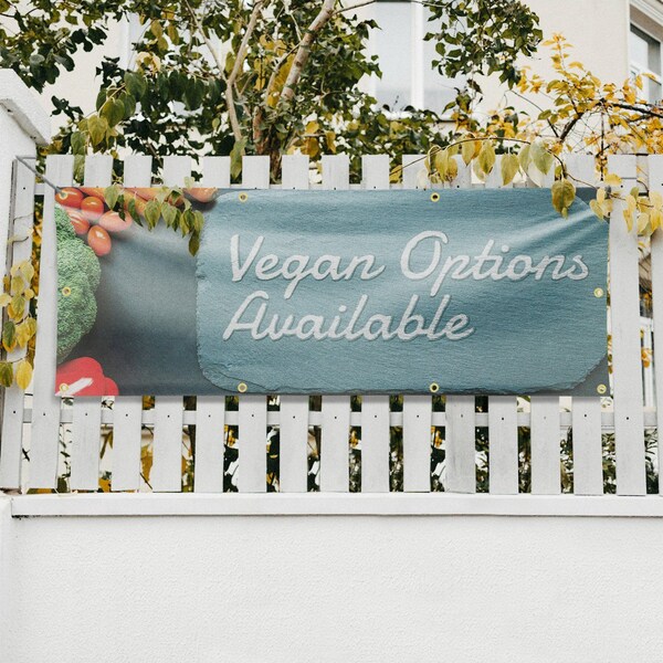 Signmission Vegan Options Available, 36 Inch x 96 Inch, Vinyl Banner - B-96-30912