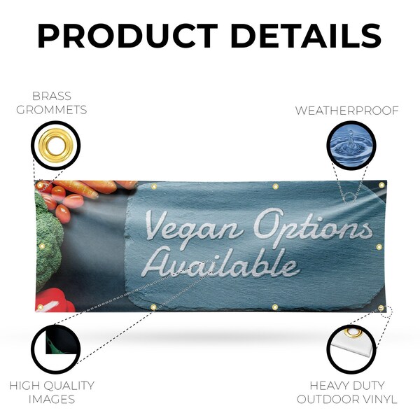 Signmission Vegan Options Available, 36 Inch x 96 Inch, Vinyl Banner - B-96-30912