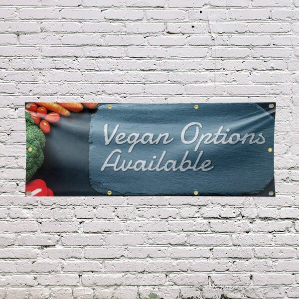 Signmission Vegan Options Available, 36 Inch x 96 Inch, Vinyl Banner - B-96-30912