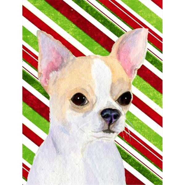Patioplus 11 x 15 In. Chihuahua Candy Cane Holiday Christmas Flag; Garden Size - PA631337