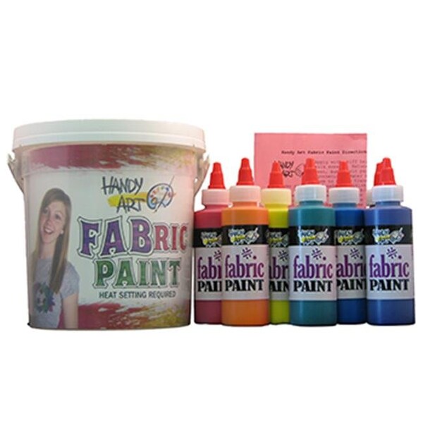 Handy Art Rock Paint / Handy Art RPC885060 Handy Art Fabric Paint Bucket Kit 9 - 4Oz Bottles - RPC885060