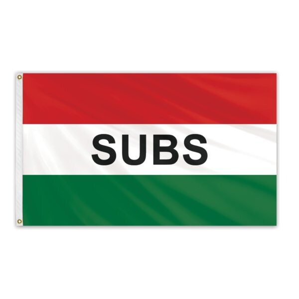 Global Flags Unlimited Subs Red/White/Green Message Flag 3'x5' Standard Flag - 204625