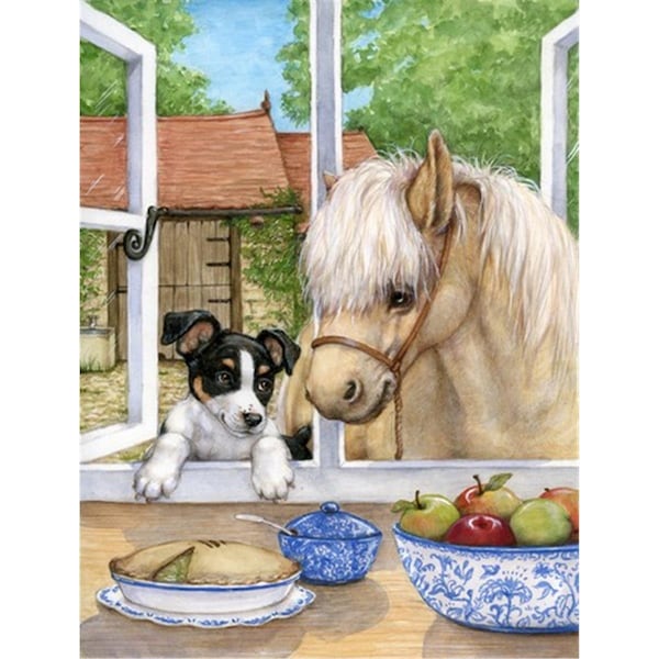 Patioplus Jack Russel Puppy & Foal Horse Flag Garden Size - PA755871