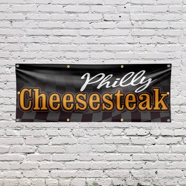 Signmission Philly Cheesesteak, 36 Inch x 96 Inch, Vinyl Banner - B-96-30786