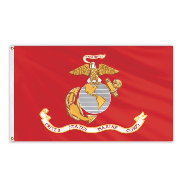 Global Flags Unlimited Marine Corps Outdoor Nylon Flag 12"x18" - 210321