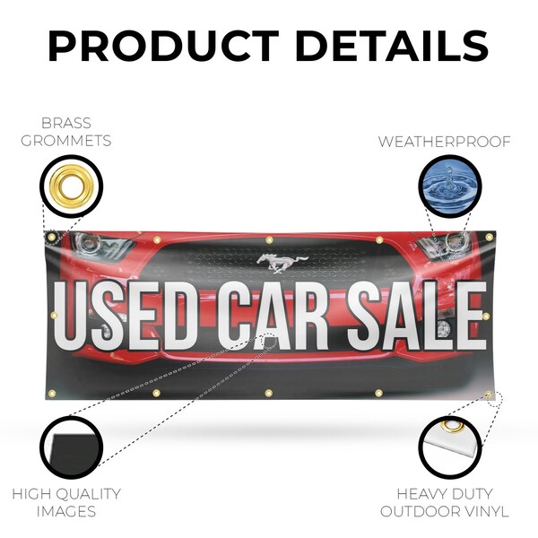 Signmission Used Car Sale, 48 Inch x 120 Inch, Vinyl Banner - B-120-30901