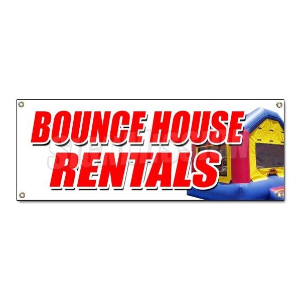 Signmission BOUNCE HOUSE RENTALS BANNER SIGN party photobooth inflatable moonwalk - B-BOUNCE HOUSE RENTALS