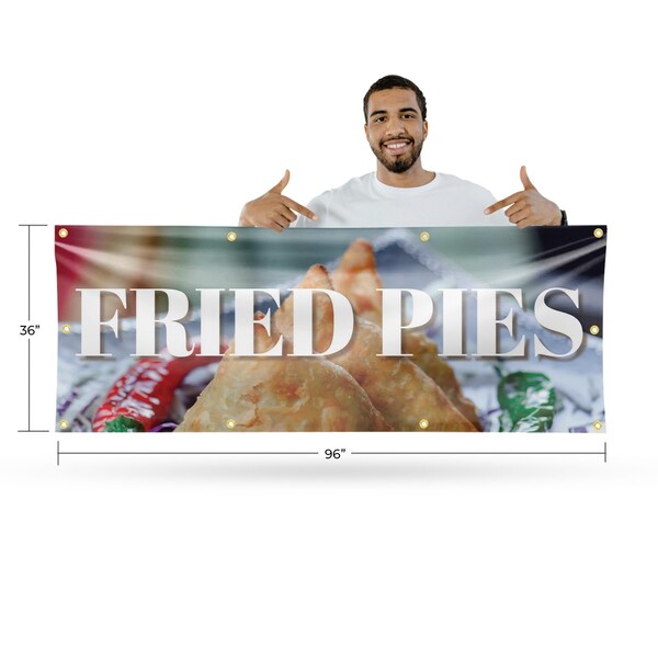 Signmission Fried Pies, 36 Inch x 96 Inch, Vinyl Banner - B-96-30661