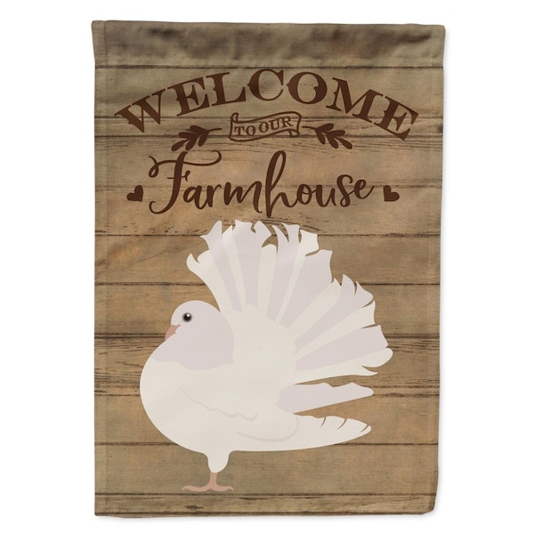 Carolines Treasures Silver Fantail Pigeon Welcome Canvas House Flag - 28 x 0.01 x 40 in. - CK6894CHF