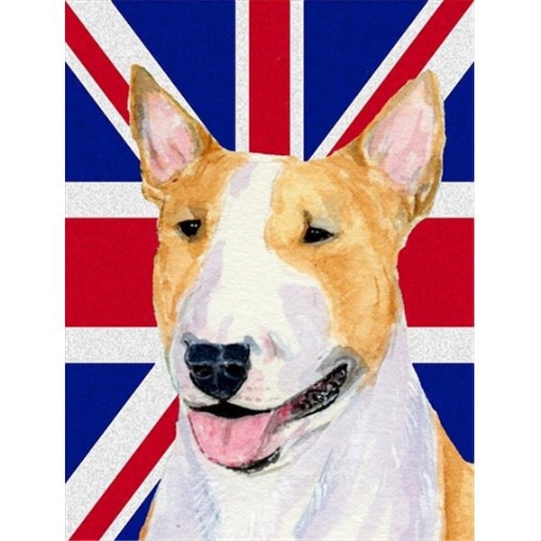 Carolines Treasures Carolines Treasures SS4938CHF Bull Terrier With English Union Jack British Flag Flag Canvas House Size - SS4938CHF