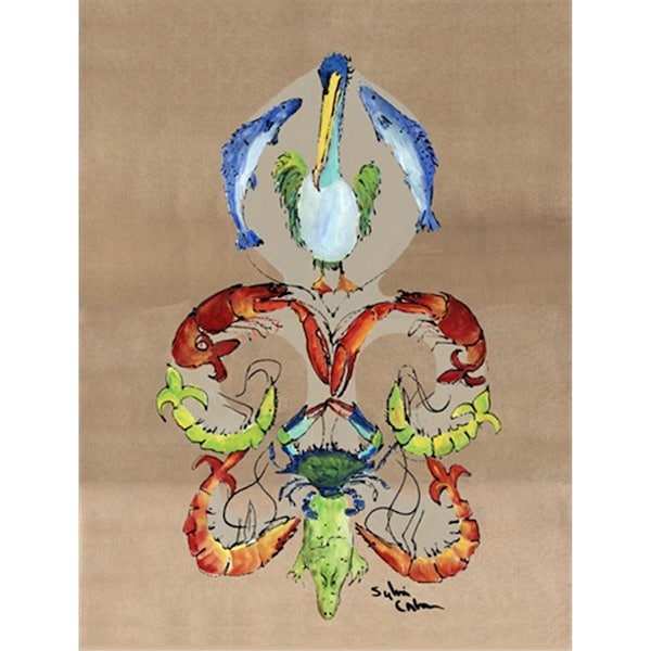 Carolines Treasures 28 x 40 In. Crab Flag Canvas- House Size - 8134CHF