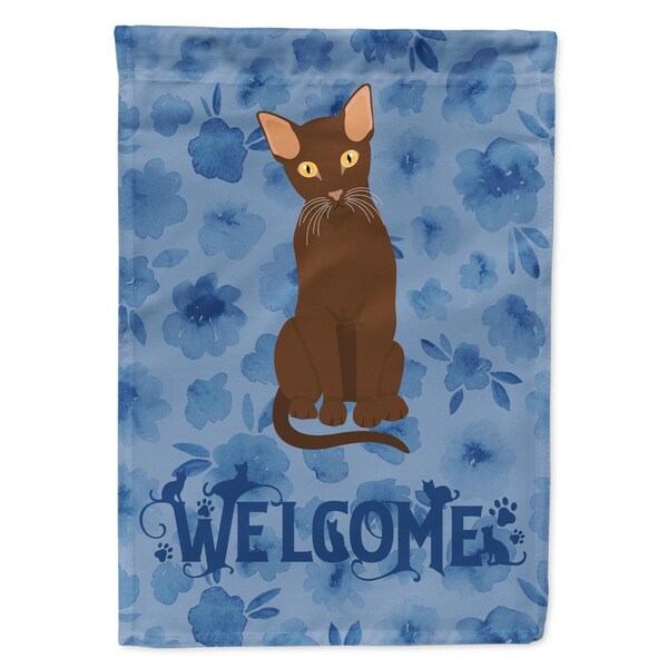 Carolines Treasures 28 x 0.01 x 40 in. Suphalak Cat Welcome Flag Canvas House Size - CK5069CHF