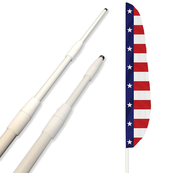 Global Flags Unlimited Fiberglass Telescoping Flagpole 15' - 204999