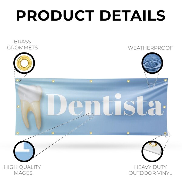 Signmission Dentista, 48 Inch x 120 Inch, Vinyl Banner - B-120-30542