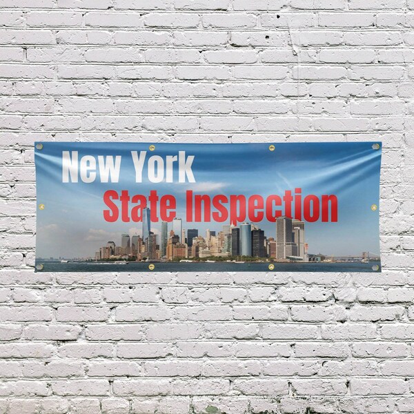 Signmission New York State Inspection, 36 Inch x 96 Inch, Vinyl Banner - B-96-30754