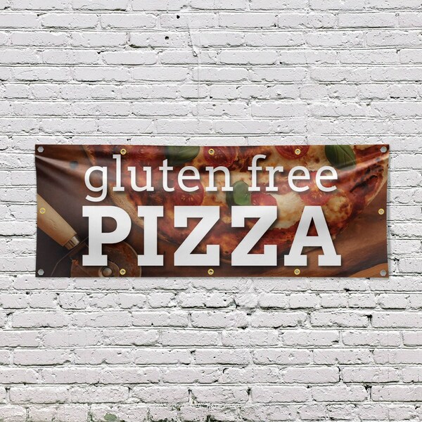 Signmission Gluten Free Pizza, 48 Inch x 120 Inch, Vinyl Banner - B-120-30673