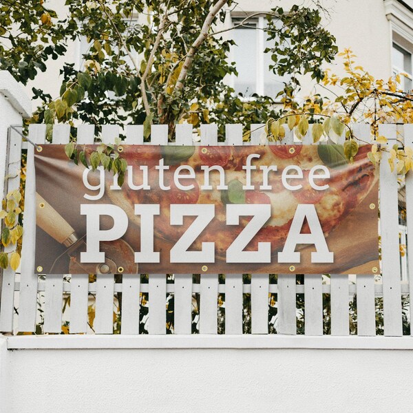 Signmission Gluten Free Pizza, 48 Inch x 120 Inch, Vinyl Banner - B-120-30673
