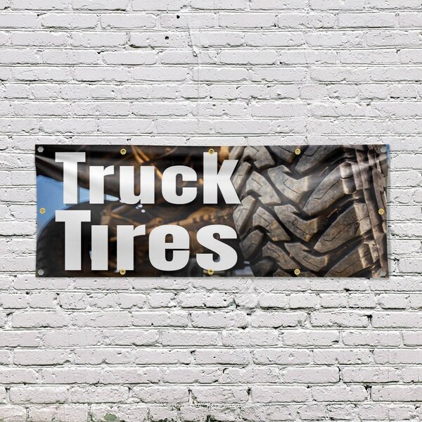 Signmission Pickup Truck Tires, 48 Inch x 120 Inch, Vinyl Banner - B-120-30802