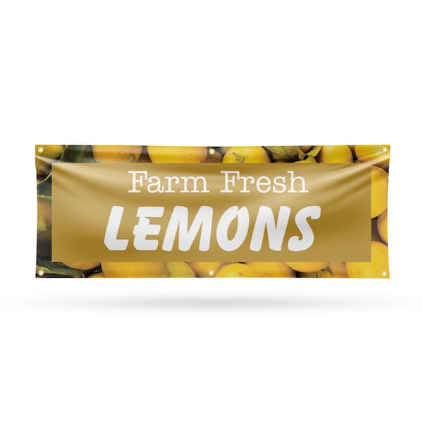 Signmission Farm Fresh Lemons, 24 Inch x 72 Inch, Vinyl Banner - B-72-30599