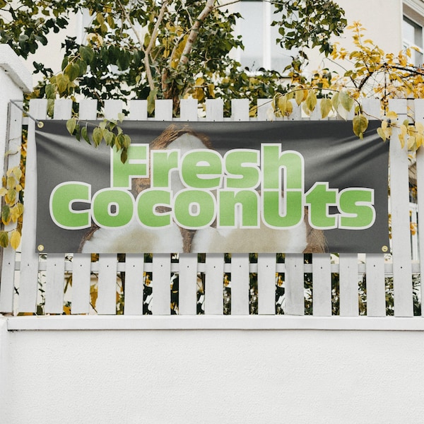 Signmission Fresh Coconuts, 18 Inch x 48 Inch, Vinyl Banner - B-30653