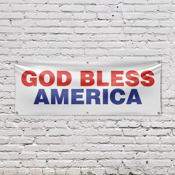 Signmission God Bless America, 24 Inch x 72 Inch, Vinyl Banner - B-72-30675