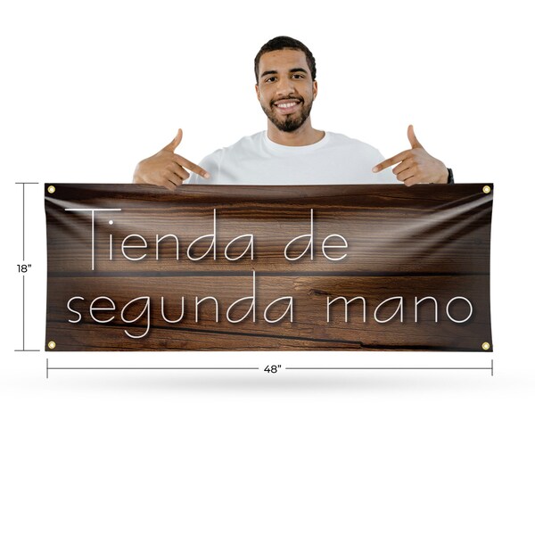 Signmission Tienda de Segunda Mano, 18 Inch x 48 Inch, Vinyl Banner - B-30890