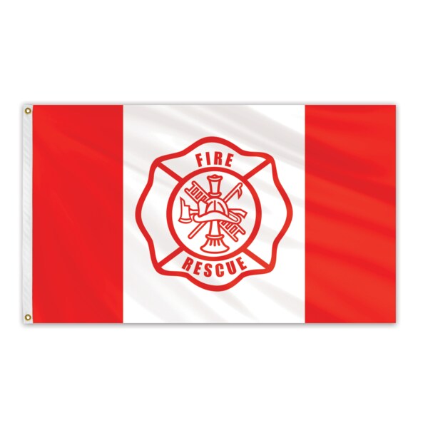 Global Flags Unlimited Fire Rescue Outdoor Nylon Flag 4'x6' - 208305