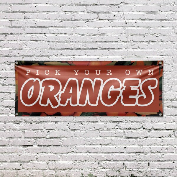 Signmission Pick Your Own Oranges, 18 Inch x 48 Inch, Vinyl Banner - B-30793