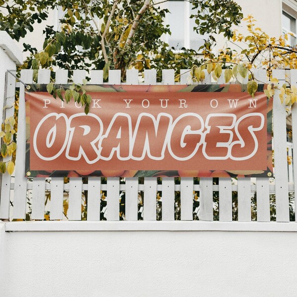 Signmission Pick Your Own Oranges, 18 Inch x 48 Inch, Vinyl Banner - B-30793