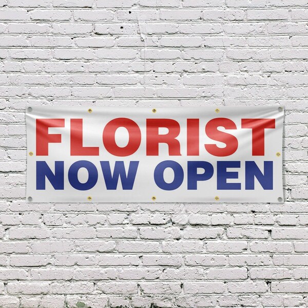 Signmission Florist Now Open, 48 Inch x 120 Inch, Vinyl Banner - B-120-30638