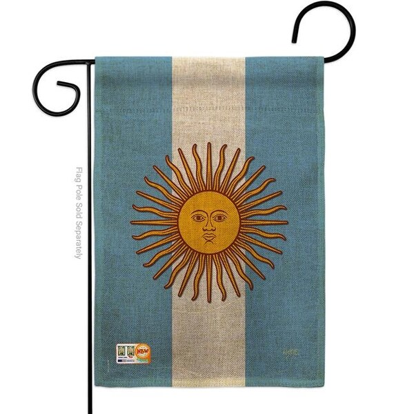 Gardencontrol 13 x 18.5 in. Argentina Burlap Flags of the World Nationality Impressions Decorative Vertical Double Sided Garden Flag - GA1486755