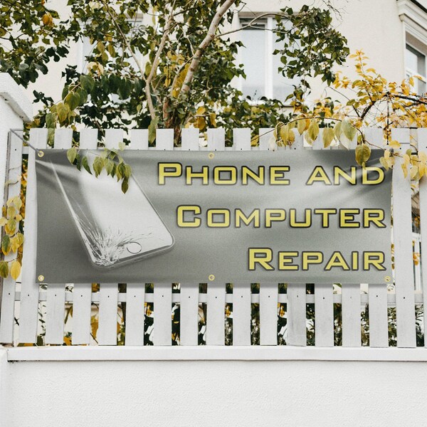Signmission Phone and Computer Repair, 24 Inch x 72 Inch, Vinyl Banner - B-72-30787