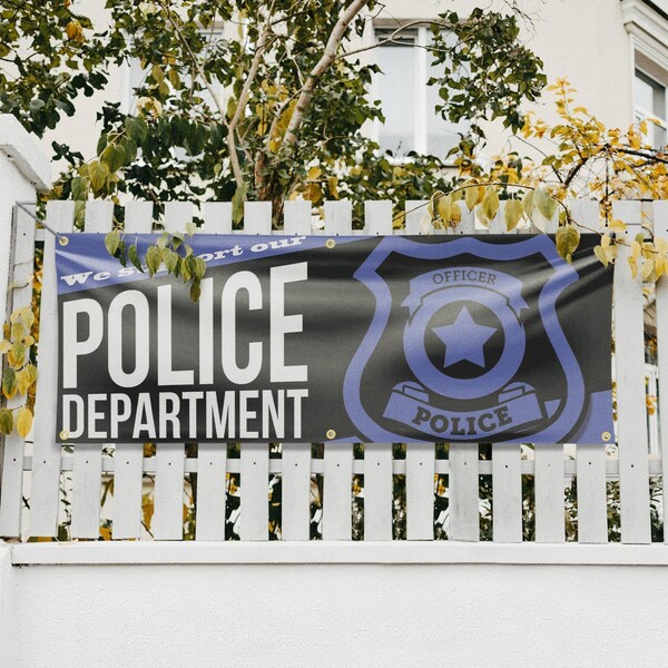 Signmission We Support our Police Department, 24 Inch x 72 Inch, Vinyl Banner - B-72-30935