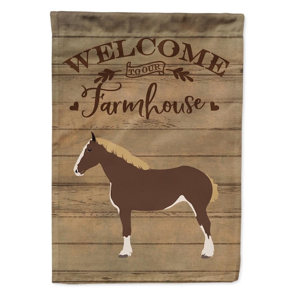 Carolines Treasures Percheron Horse Welcome Canvas House Flag - 28 x 0.01 x 40 in. - CK6850CHF