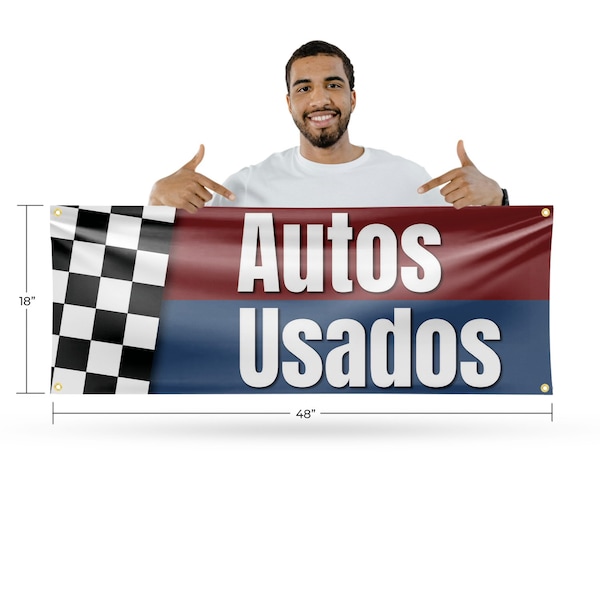 Signmission Autos Usados, 18 Inch x 48 Inch, Vinyl Banner - B-30473
