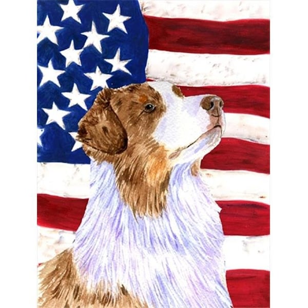 Patioplus 11 x 15 In. Usa American Flag With Australian Shepherd Flag; Garden Size - PA246694