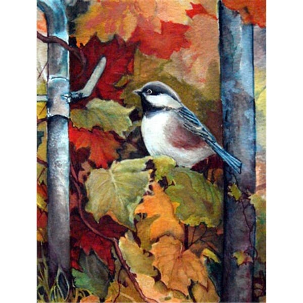 Patioplus Fence Sitter Chickadee Flag Garden Size - PA252327