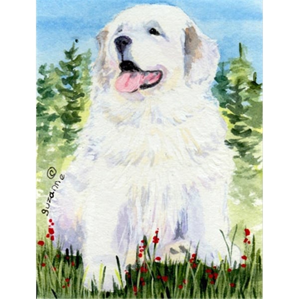 Carolines Treasures 28 x 40 In. Great Pyrenees Flag Canvas- House Size - SS8866CHF