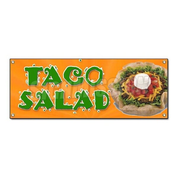 Signmission TACO SALAD BANNER SIGN mexican food restaurant sign tex mex - B-TACO SALAD