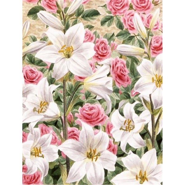 Patioplus Lilies & Roses by Sarah Adams Flag Canvas House Size - PA2557169