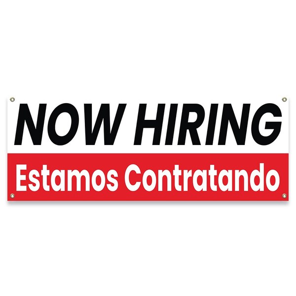 Signmission Now Hiring Estamos Contratando Banner Concession Stand Food Truck Single Sided - B-30113